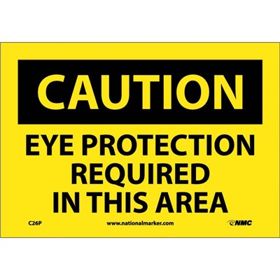 Eye Protection Required In This Area - Vinyl Caution Sign