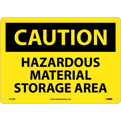 NMC 10"x14" Hazardous Material - Aluminum Caution Sign