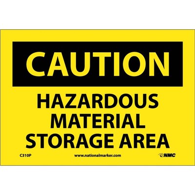 NMC 7"x10" Hazardous Material Adhesive Back Caution Sign C310P