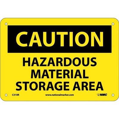 NMC 7"x10" Hazardous Material - Rigid Plastic Caution Sign