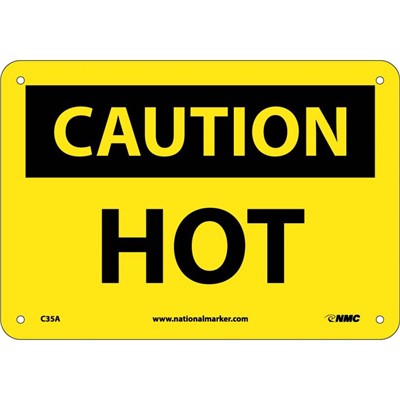 NMC 10"x14" HOT - Aluminum Caution Sign