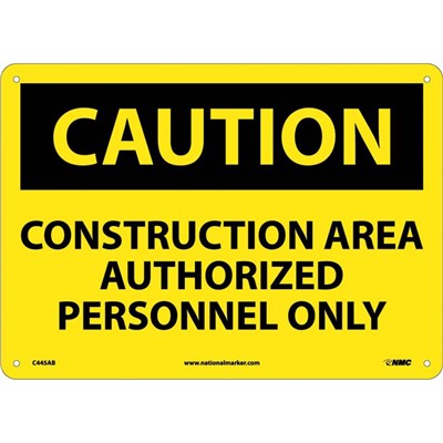 NMC CONSTRUCTION AREA - Aluminum Caution Sign