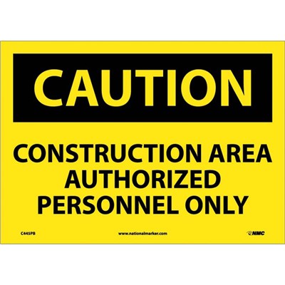 NMC CONSTRUCTION AREA - Adhesive Back Caution Sign