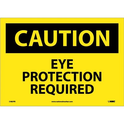NMC Eye Protection Required - Adhesive Back Caution Sign C485PB