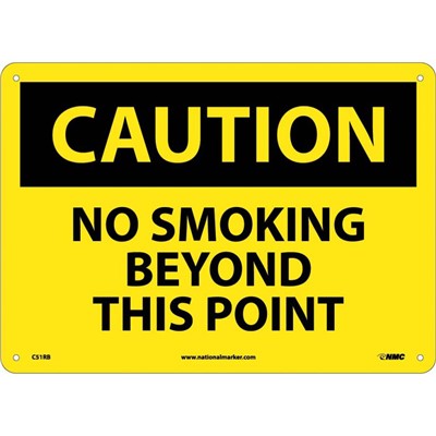 NMC 7"x10" No Smoking Beyond This Point - Rigid Plastic Caution Sign