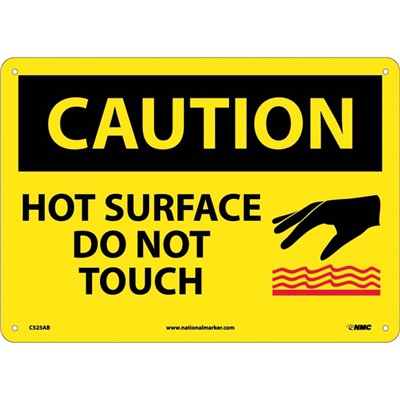 NMC Hot Surface Do Not Touch Aluminum Caution Sign C525AB