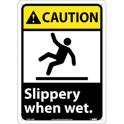 Caution Sign - Slippery When Wet with Graphic CGA14RB