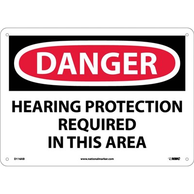 10x14 Hearing Protection Required Beyond This Point - Aluminum Danger Sign
