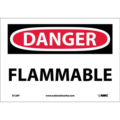 NMC 7x10 FLAMMABLE - Adhesive Plastic Danger Sign