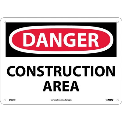 NMC 10"x14 CONSTRUCTION AREA - Aluminum Danger Sign
