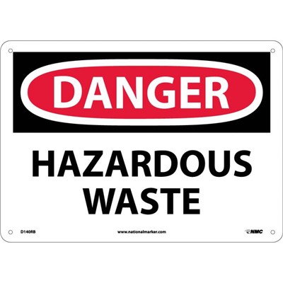 NMC 7x10 HAZARDOUS WASTE - Rigid Plastic Danger Sign