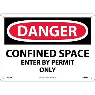 NMC 10"x14" Confined Space Enter By Permit Only - Aluminum Danger Sign