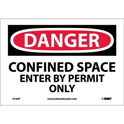 NMC 7"x10" Confined Space Enter By Permit Only - Vinyl Danger Sign