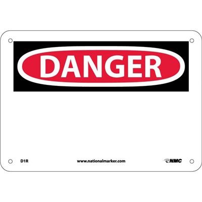 NMC 7"x10" Blank - Rigid Plastic Danger Sign