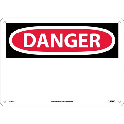 NMC 10"x14" Blank - Rigid Plastic Danger Sign