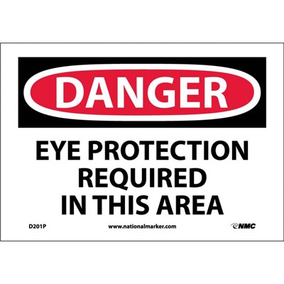 NMC 7"x10" Eye Protection Required In This Area - Vinyl Danger Sign