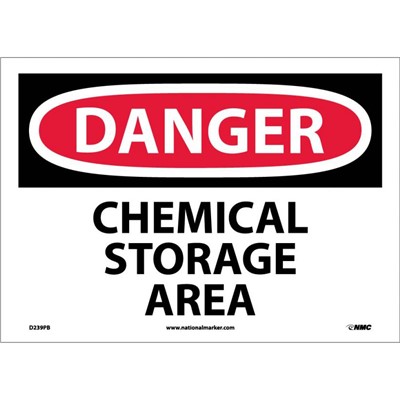 NMC 10"x14" Chemical Storage Area - Vinyl Danger Sign