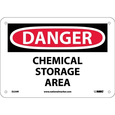 NMC 7"x10" Chemical Storage Area - Rigid Plastic Danger Sign