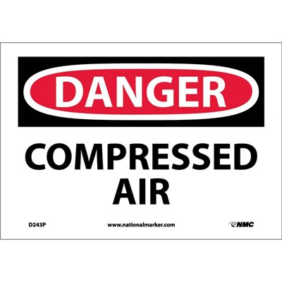 NMC 7"x10" COMPRESSED AIR - Vinyl Danger Sign