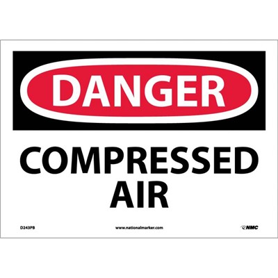 NMC 10"x14" COMPRESSED AIR - Vinyl Danger Sign