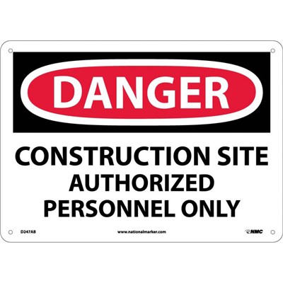 10x14 Construction Site Authorized Personnel Only - Aluminum Danger Sign