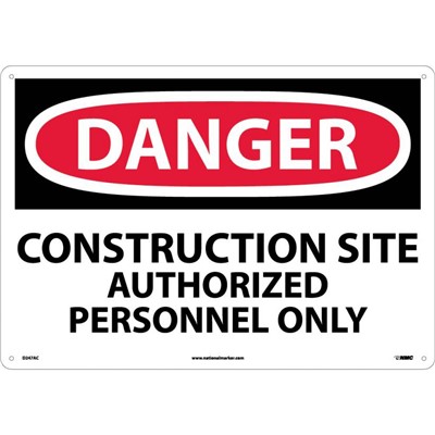 14x20 Construction Site Authorized Personnel Only - Aluminum Danger Sign
