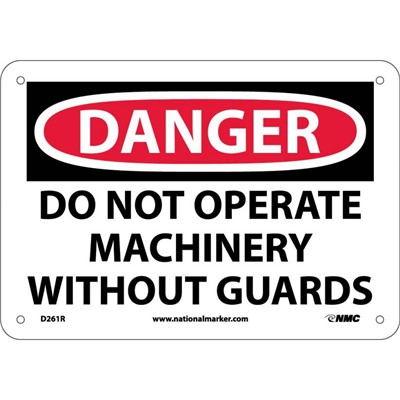 7x10 Do Not Operate Machinery Without Guards - Rigid Plastic Danger Sign