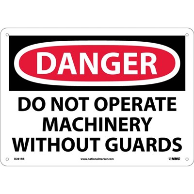 10x14 Do Not Operate Machinery Without Guards - Rigid Plastic Danger Sign