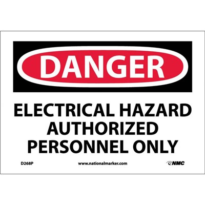 7x10 Electrical Hazard Authorized Personnel Only - Adhesive Danger Sign