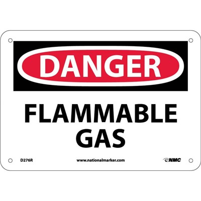 NMC 7"x10" FLAMMABLE GAS - Rigid Plastic Danger Sign