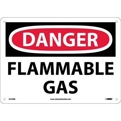 NMC 10"x14" FLAMMABLE GAS - Rigid Plastic Danger Sign