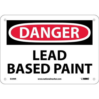 NMC  7"x10" Lead Based Paint - Rigid Plastic Danger Sign