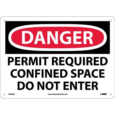 10x14 Permit Required Confined Space Do Not Enter - Aluminum Danger Sign