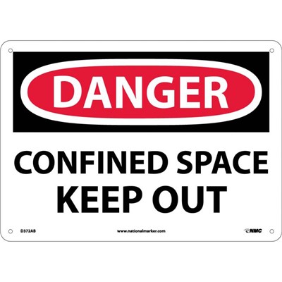NMC 10"x14" Confined Space Keep Out - Aluminum Danger Sign