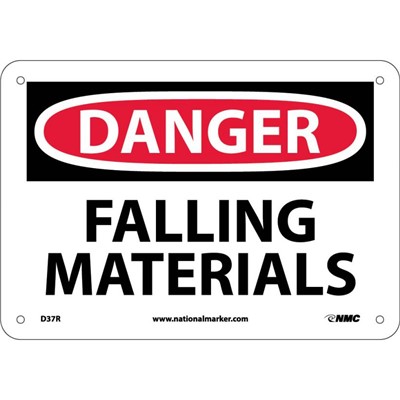 NMC 7"x10" FALLING MATERIAL - Rigid Plastic Danger Sign