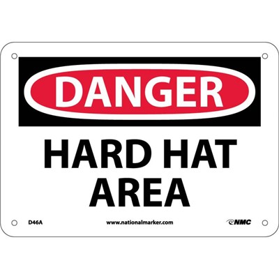 NMC 7"x10" HARD HAT AREA - Aluminum Danger Sign