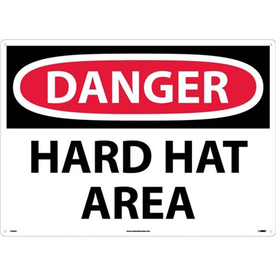 NMC 20"x28" HARD HAT AREA - Aluminum Danger Sign