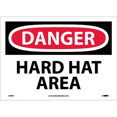 NMC 7"x10" HARD HAT AREA - Vinyl Danger Sign