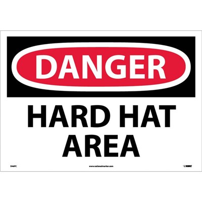 NMC 14"x20" HARD HAT AREA - Vinyl Danger Sign