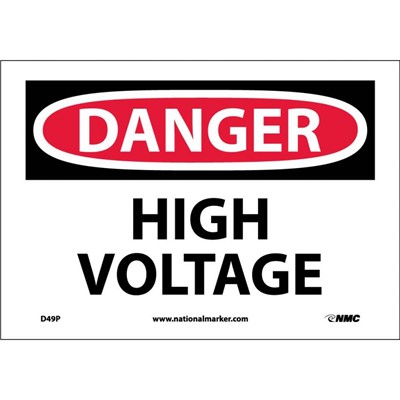 NMC 10"x14" HIGH VOLTAGE - Vinyl Danger Sign