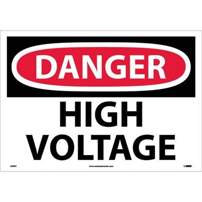 NMC 14"x20" HIGH VOLTAGE - Vinyl Danger Sign