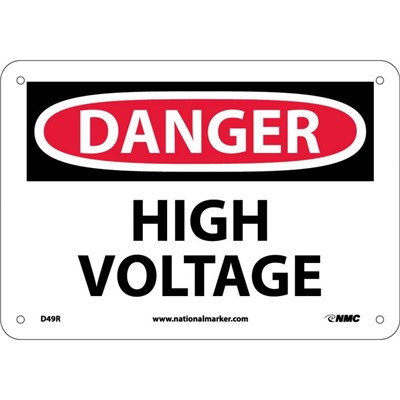 NMC 7"x10" HIGH VOLTAGE - Rigid Plastic Danger Sign