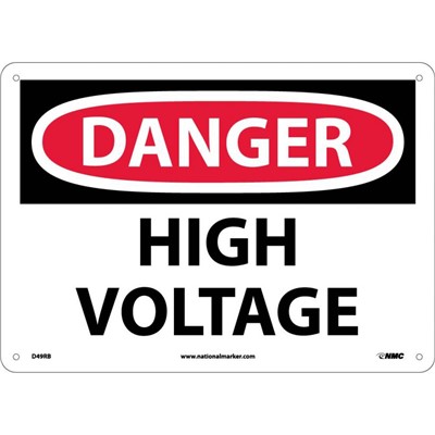 NMC 10"x14" HIGH VOLTAGE - Rigid Plastic Danger Sign