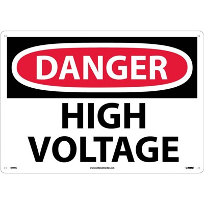 NMC 14"x20" HIGH VOLTAGE - Rigid Plastic Danger Sign