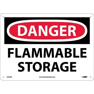NMC 10x14 Flammable Storage Aluminum Danger Sign