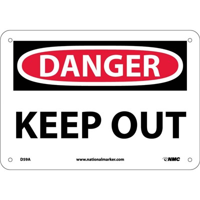 NMC 7"x10" KEEP OUT - Aluminum Danger Sign