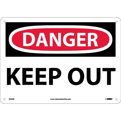 NMC 10"x14" KEEP OUT - Aluminum Danger Sign