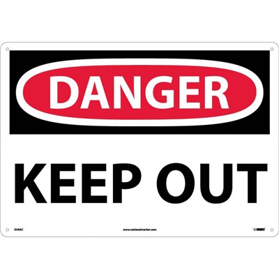 NMC 14"x20" KEEP OUT - Aluminum Danger Sign