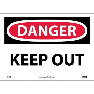 NMC 10"x14" KEEP OUT - Vinyl Danger Sign