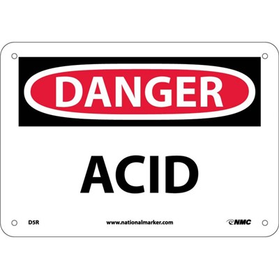 NMC 7"x10" ACID - Rigid Plastic Danger Sign